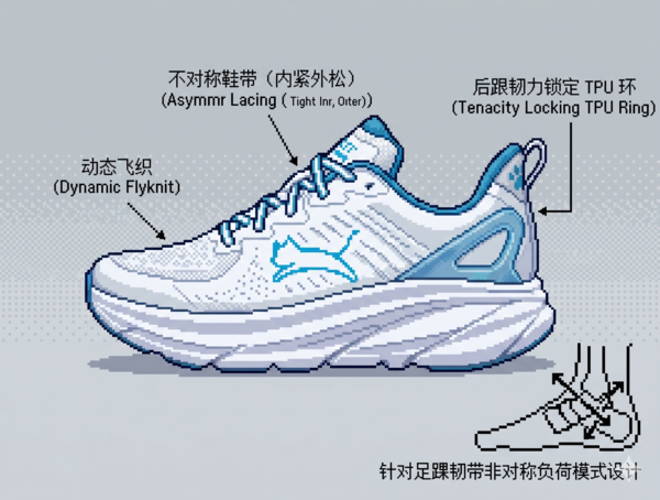 自适应鞋面系统示意图